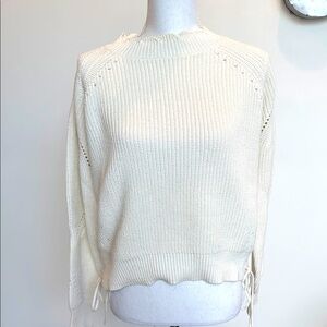 Joie Cream Lace Side Cotton Sweaters Size M: Excellent Condition